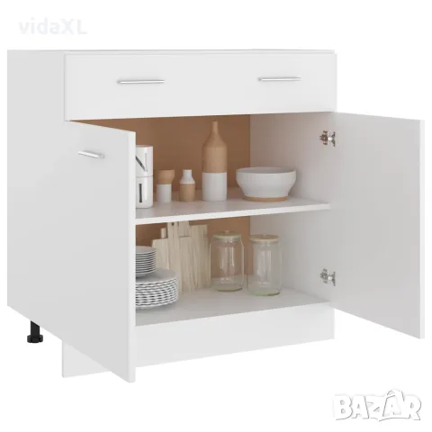 vidaXL Шкаф с чекмеджета "Lyon", бял, 80x46x81,5 см, инженерно дърво, снимка 3 - Шкафове - 56147785