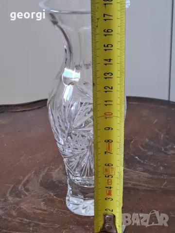 малка кристална фасетирана ваза    5/1, снимка 4 - Вази - 49076773