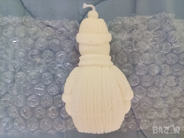 Три свещи с формата на зайче, мида и снежен човек, снимка 6 - Декорация за дома - 54169634