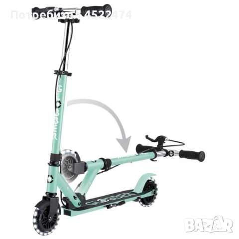 Тротинетка с ръчна спирачка FLOW ELEMENT JUNIOR LIGHTS, ментова, снимка 4 - Други спортове - 51770553