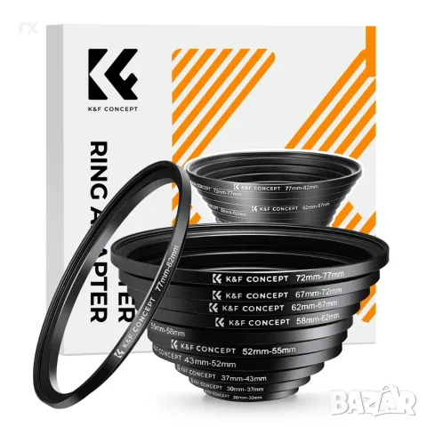 преходни пръстени за филтри K&F Concept (Step-Up Rings) – от 26mm до 82mm