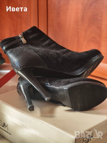 Дамски боти на тънак ток, снимка 5 - Дамски боти - 51808246