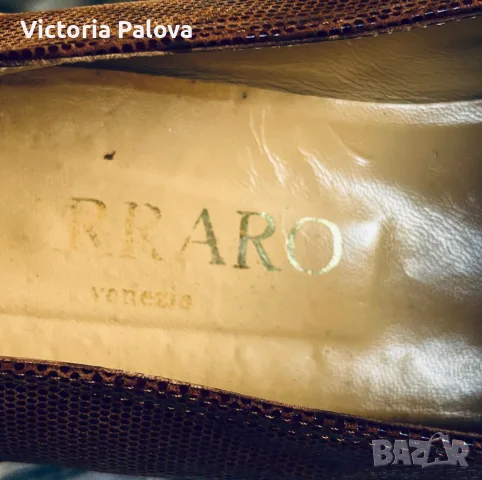 Уникални италиански Vintage лоуфъри RRARO (Vero Cuoio) om естествена екзотична кожа.Размер 39, снимка 11 - Дамски ежедневни обувки - 55968742