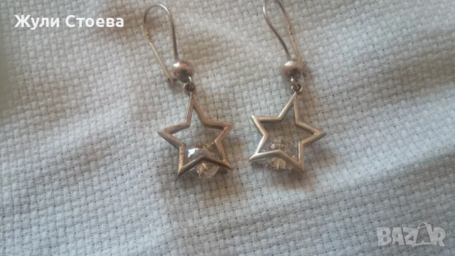 Сребърни обеци с циркони, снимка 3 - Обеци - 56238057