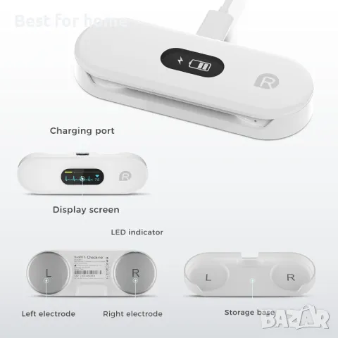 Мобилен ЕКГ апарат за дома  с OLED екран CheckMe, снимка 8 - Уреди за диагностика - 50176009