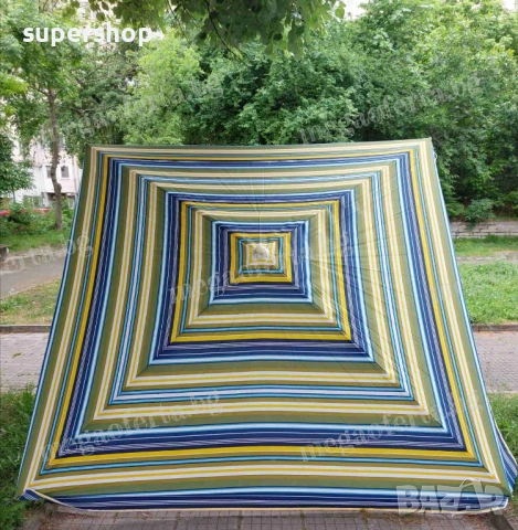 Голям Градински Чадър 250х250см. с Клапа Против Вятър , снимка 6 - Градински мебели, декорация  - 53891804