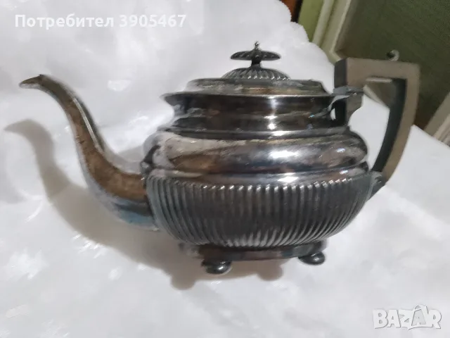 Дълбоко посребрен 150 годишен чайник, снимка 5 - Антикварни и старинни предмети - 56057140