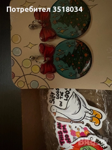 Ръчно изработени коледни обеци, снимка 3 - Обеци - 52998531