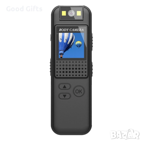Body камера Full HD 1080p с 180° въртяща се леща, магнит и слот за карта до 256GB, снимка 2 - Камери - 51770230