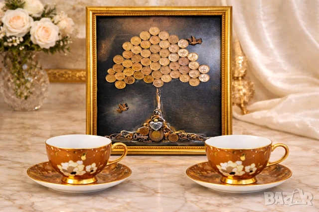 КОМПЛЕКТ за КАФЕ или ЧАЙ от КОСТЕН ПОРЦЕЛАН