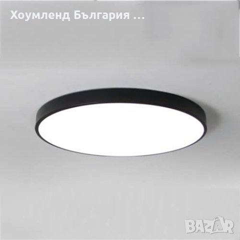 LED плафон за баня, тераса, таван - влагоустойчив с черен ринг, снимка 2 - Лампи за таван - 44495785