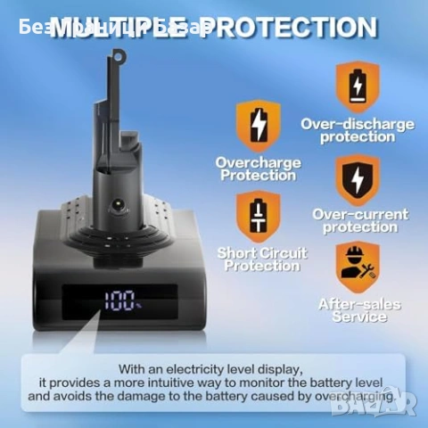 Нова Резервна батерия за Dyson V8 8000mAh LCD SV10 Animal Absolute прахосмукачка, снимка 7 - Прахосмукачки - 54226415