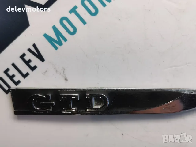 Емблема GTD за страничен калник Черно-хромирана, релефен надпис GTD за Volkswagen Golf 6 2.0 TDI