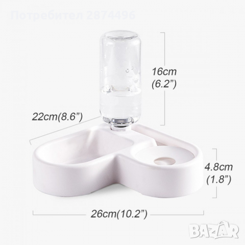 2736 Купичка за храна и вода за кучета и котки - ъглова, снимка 3 - Други стоки за животни - 36398304