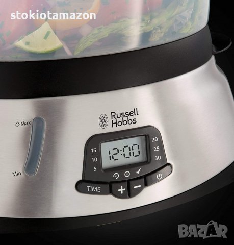 ПРОМОЦИЯ !! Уред за готвене на пара Russell Hobbs 23560-56, 1000W, 10.5 л, Сив, снимка 3 - Уреди за готвене на пара - 37389183