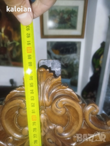 Масивно резбовано огледало от тоалетка. Всичко е ръчна изработка. Размери от снимките. Цена 250 лв и, снимка 6 - Колекции - 51491474