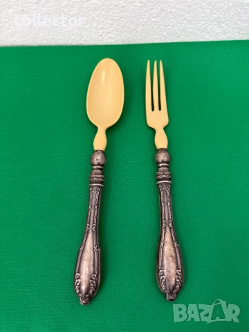 Сребърни прибори за салата със Сло**ва кост. №7507