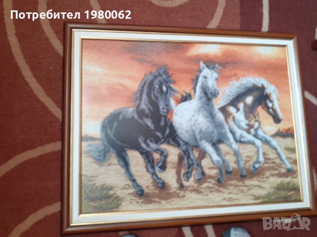Гоблен Прерийни коне, снимка 2 - Гоблени - 40534307