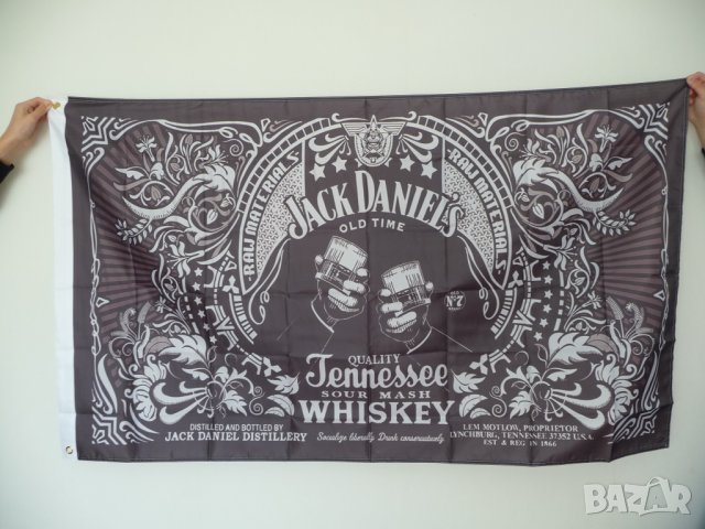 Jack Daniel's знаме флаг Джак Даниелс уиски реклама хубаво мъжка бърлога, снимка 1 - Декорация за дома - 39749617