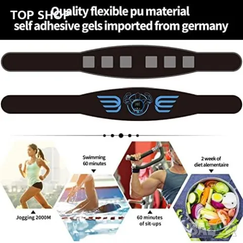 Нов Мускулен стимулатор Тренажор за коремни мускули Спорт ABS колан, снимка 4 - Фитнес уреди - 49919385