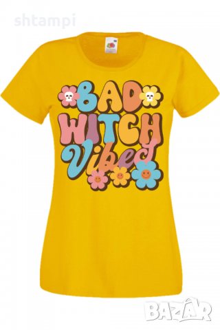 Дамска тениска Bad witch vibes,Halloween,Хелоуин,Празник,Забавление,Изненада,Обичаи,, снимка 9 - Тениски - 38144471