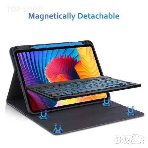 Jelly Comb 7-цветен калъф с безжична клавиатура с подсветка, снимка 3 - Друга електроника - 48788346