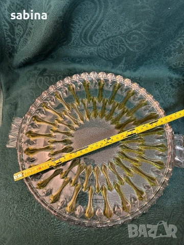Плато/поднос от кристално стъкло за торта Walther Glas, снимка 3 - Сервизи - 53037113