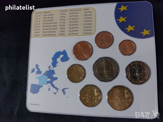 Франция 2001 - Евро сет - комплектна серия от 1 цент до 2 евро, снимка 2 - Нумизматика и бонистика - 44297566