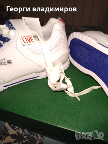 Lacoste оригинални мъжки маратонки естествени материали фина естествена кожа , снимка 7 - Маратонки - 52578130