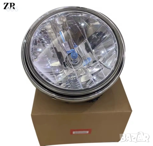 инча фар за мотоциклет, Mmgoqqt, 35W, бяло стъкло, кръгла форма