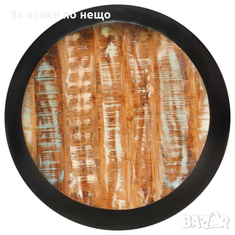 Маса За Кафе, Черна, 68x68x30 см, Регенерирано Дърво Масив Код P493, снимка 3 - Маси - 50262934