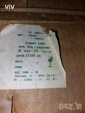 Стар български порцелан Изида/ сервиз за кафе от 1987г, снимка 8 - Сервизи - 40206306