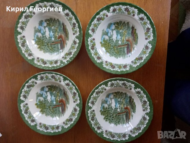 Четири дълбоки  чинии Royal Tudor 