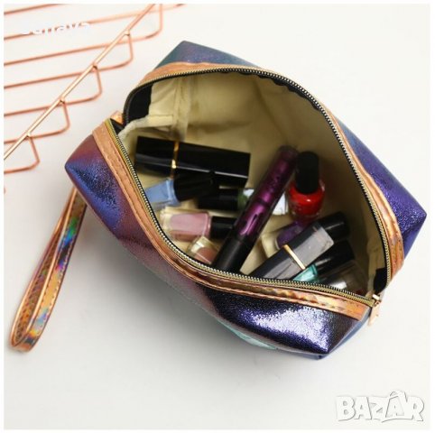 1532 Лъскав несесер чантичка за гримове и козметика Русалка, снимка 5 - Портфейли, портмонета - 29226240