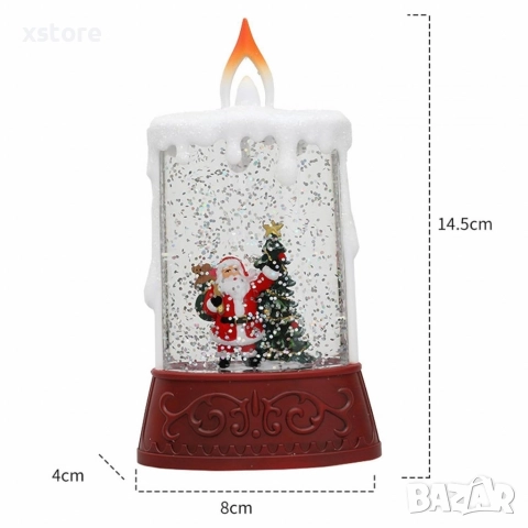 Коледна декоративна LED свещ – Безопасна, блестяща и идеална за одарък, снимка 5 - Декорация за дома - 52796181