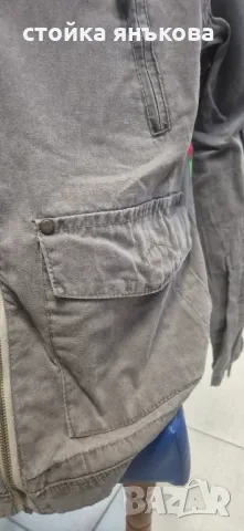 Тънко мъжко бежово яке от памучен плат, снимка 5 - Якета - 49747834