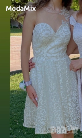 ✨ Официална рокля “Champagne Barbie Glam” + ПОДАРЪК токчета 👠💜 ✨, снимка 2 - Рокли - 54169086