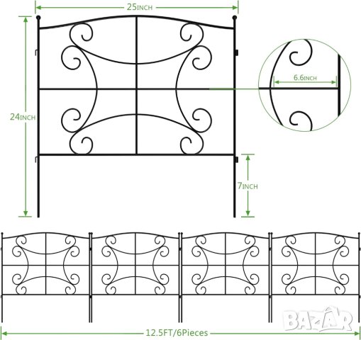 Декоративна метална ограда A-HW89013, снимка 2 - Огради и мрежи - 42493893