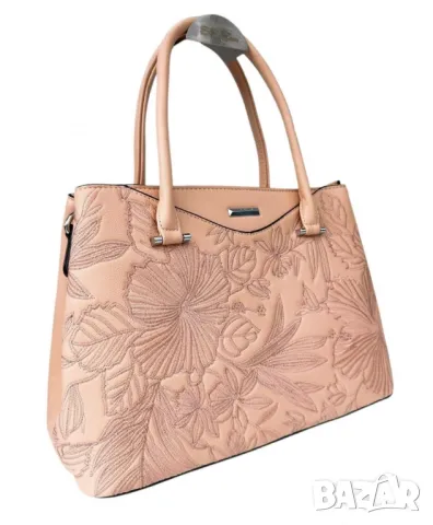 Елегантна дамска чанта с флорална бродерия, снимка 3 - Чанти - 50091879