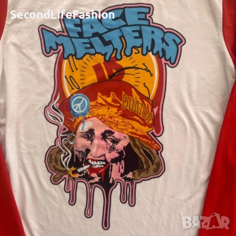 Тениска Burton Dryride Rare Face Melters с дълъг ръкав винтидж размер L, снимка 3 - Тениски - 52282913