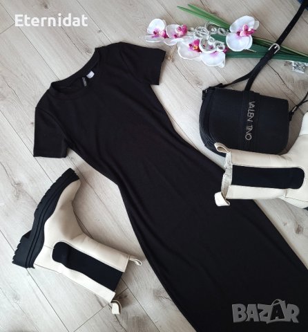 Черна рокля рипс по тялото H&M , снимка 3 - Рокли - 42782813