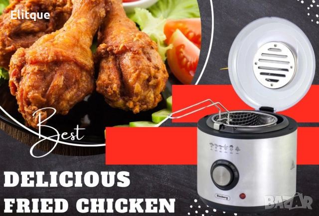 Фритюрник Rosberg, 950W, 1л., фиксиран съд, S/S, снимка 3 - Фритюрници - 52865667