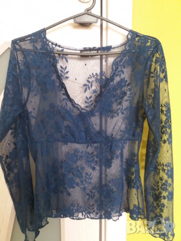 Дантелена блуза с дълъг ръкав, снимка 1 - Блузи с дълъг ръкав и пуловери - 37325810