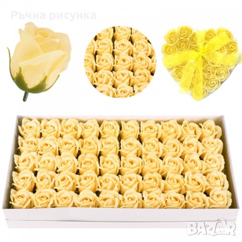 Рози от сапун 50броя в кутия , снимка 3 - Декорация за дома - 37342149
