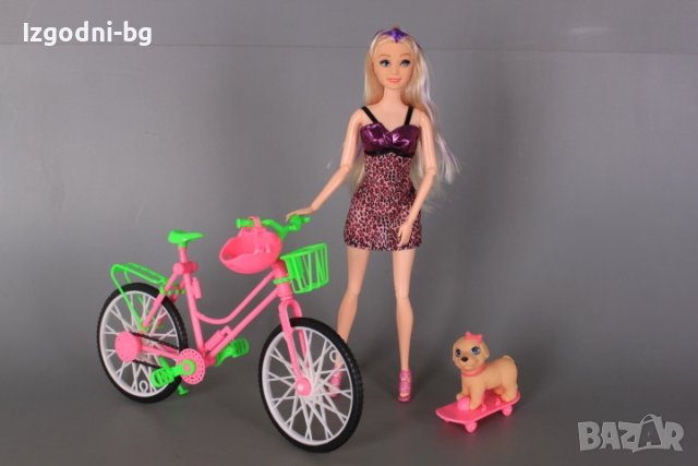 Барби на колело с кошница, снимка 4 - Кукли - 42094288