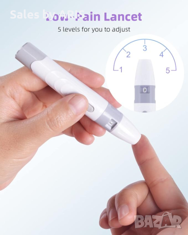 AILE Комплект за измерване на кръвна захар: 50 тест ленти и ланцети, снимка 5 - Друга електроника - 44616171