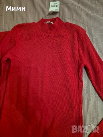 Нова червена рокля машинно плетиво 