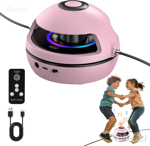 Музикална машина за скачане на въже с брояч за възрастни и деца, дистанционно, 10 скорости