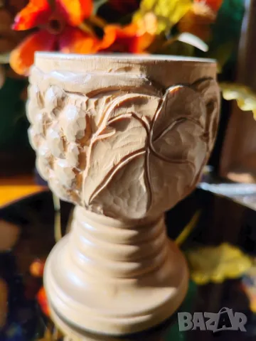 Ръчно резбован свещник/декорация от дърво ., снимка 5 - Декорация за дома - 48895774