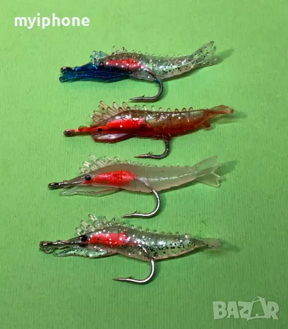6см.Светещи Скариди за Риболов 4 броя.